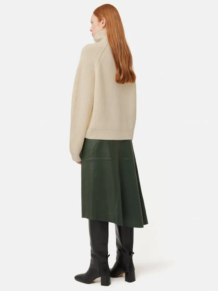 Jigsaw Merino Fishermans Rib Jumper Cream Women Knitwear and Cashmere