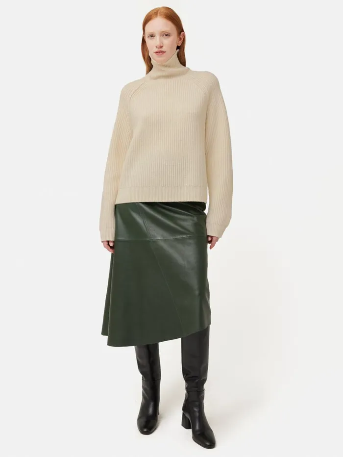 Jigsaw Merino Fishermans Rib Jumper Cream Women Knitwear and Cashmere