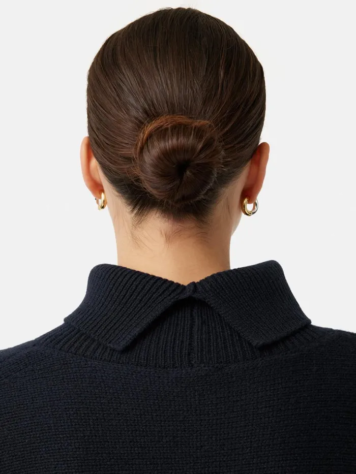 Jigsaw Merino Poncho Jumper Navy Women Knitwear and Cashmere