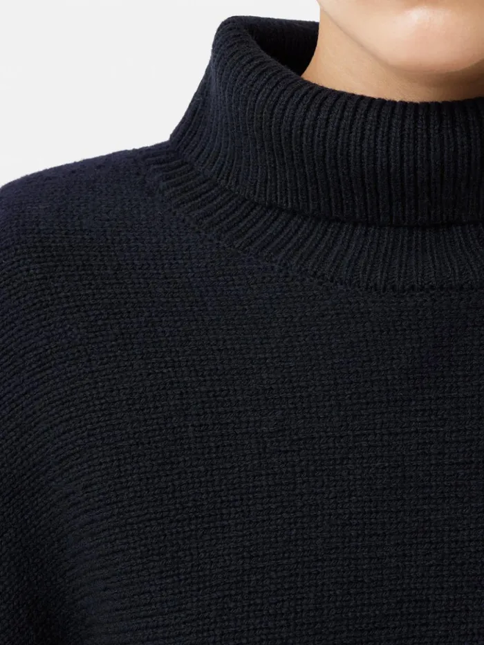Jigsaw Merino Poncho Jumper Navy Women Ponchos and Scarves