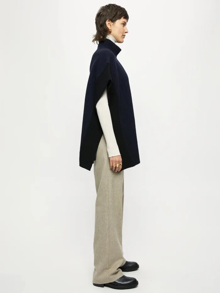 Jigsaw Merino Rib Tabard Dark Navy Women Knitwear and Cashmere