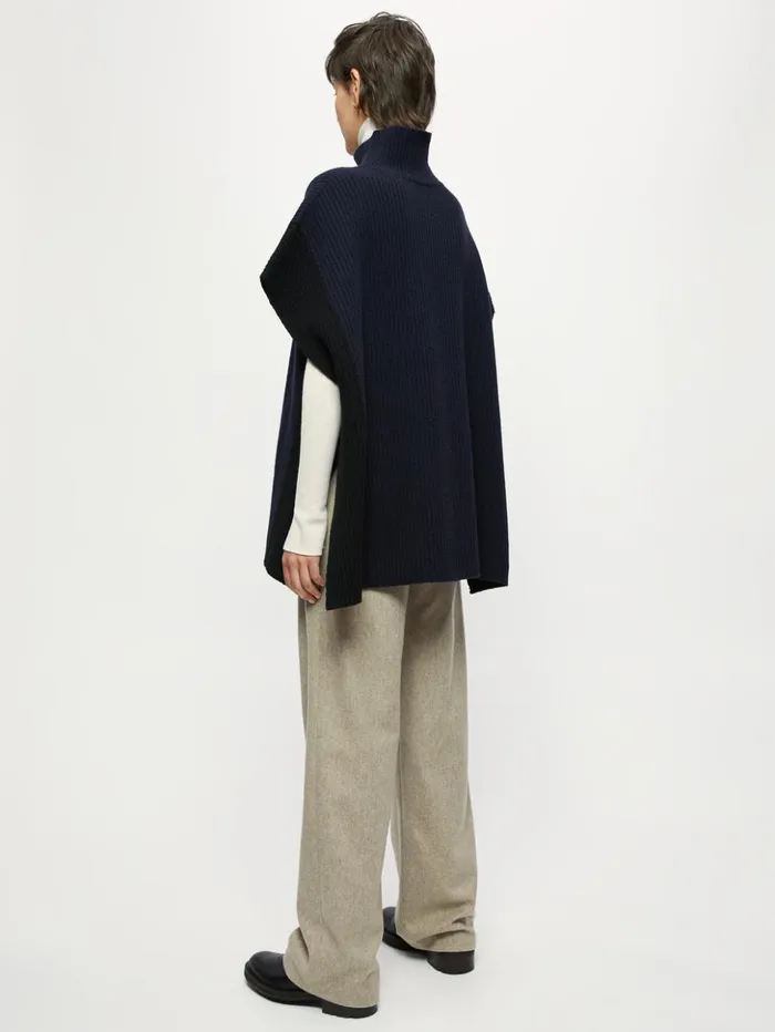 Jigsaw Merino Rib Tabard Dark Navy Women Knitwear and Cashmere
