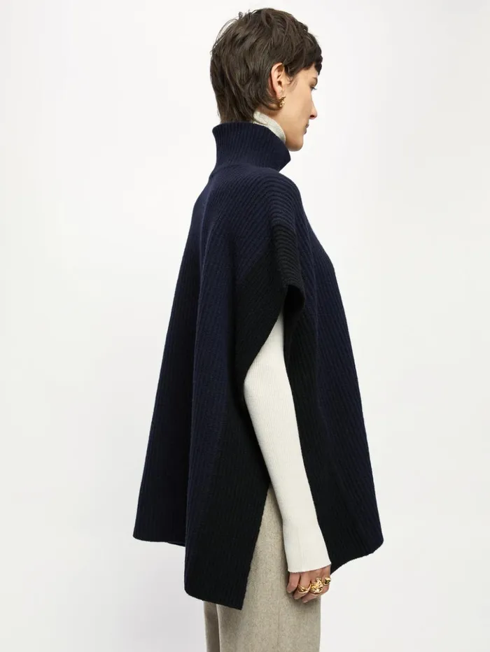 Jigsaw Merino Rib Tabard Dark Navy Women Knitwear and Cashmere