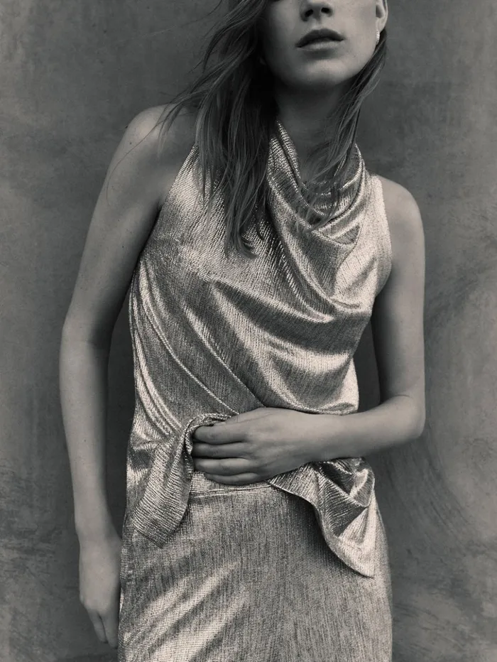 Jigsaw Metallic Cowl Neck Top Gold Women Coords