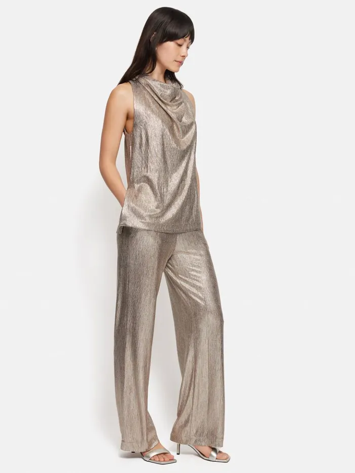 Jigsaw Metallic Cowl Neck Top Gold Women Coords