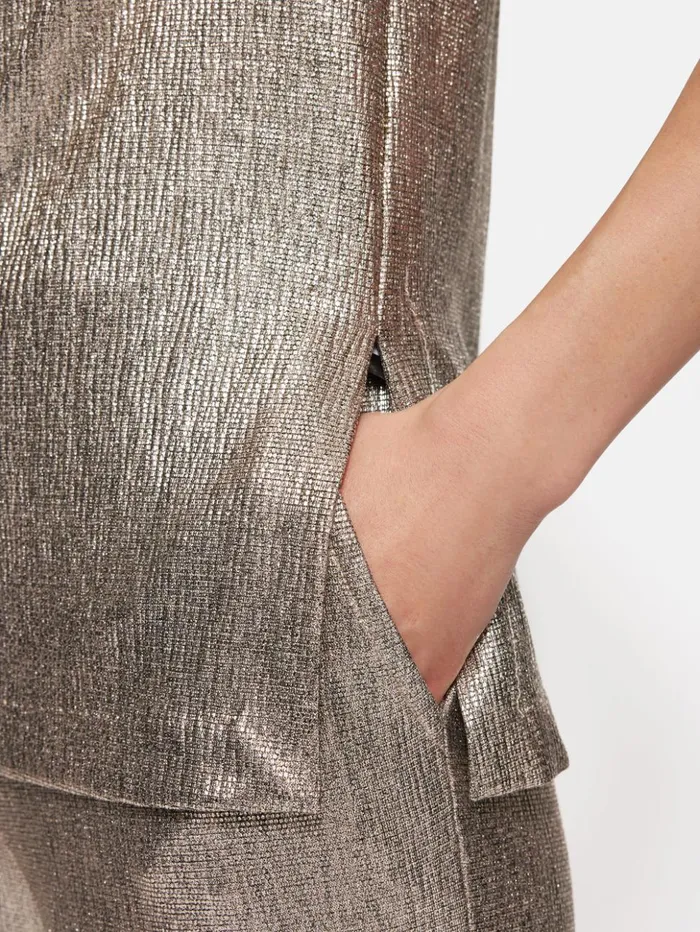 Jigsaw Metallic Cowl Neck Top Gold Women Coords