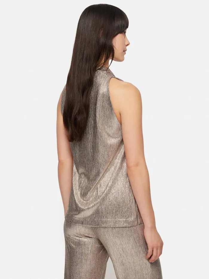 Jigsaw Metallic Cowl Neck Top Gold Women Coords