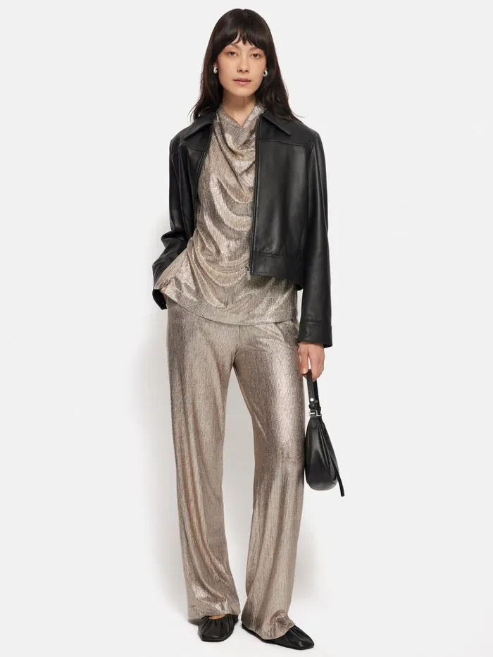 Jigsaw Metallic Cowl Neck Top Gold Women Coords