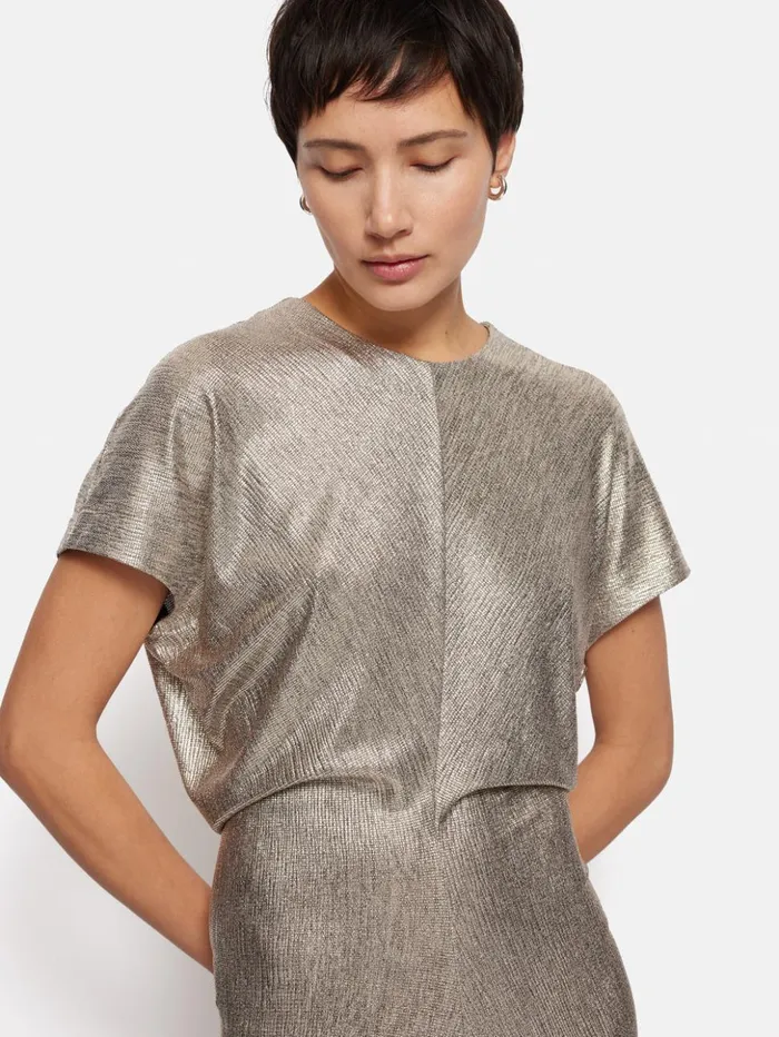 Jigsaw Metallic Maxi Dress Gold Women Dresses and Jumpsuits