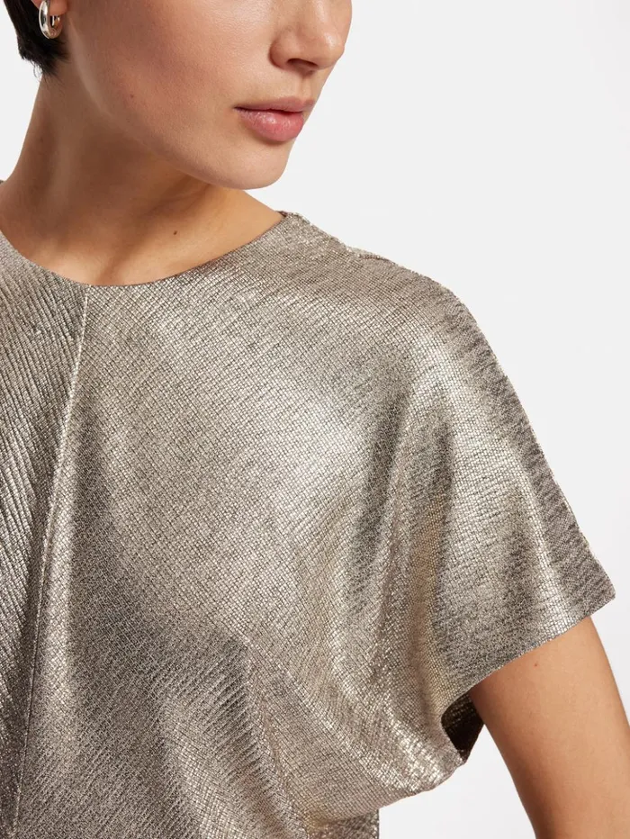 Jigsaw Metallic Maxi Dress Gold Women Dresses and Jumpsuits