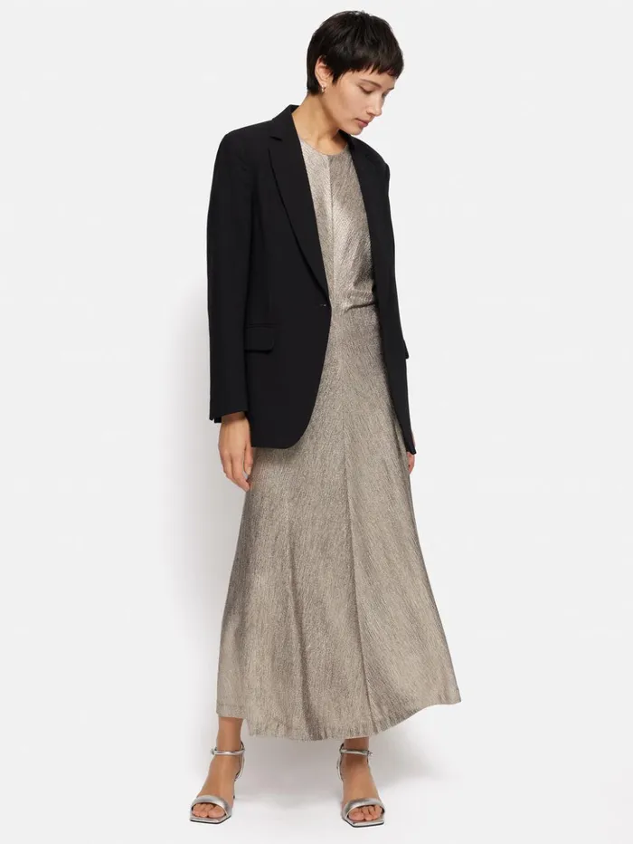 Jigsaw Metallic Maxi Dress Gold Women Dresses and Jumpsuits