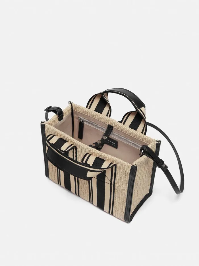 Jigsaw Mini Athena Stripe Woven Tote Natural Women Bags