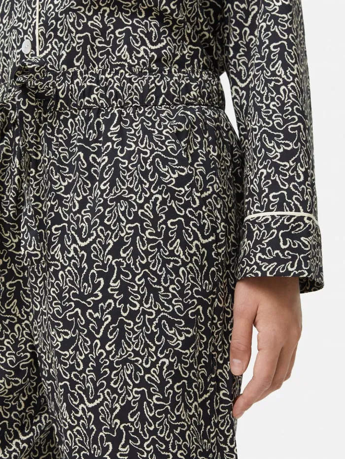 Jigsaw Mini Hydra Coral Pyjama Black Women Pyjamas
