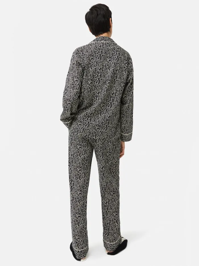 Jigsaw Mini Hydra Coral Pyjama Black Women Pyjamas