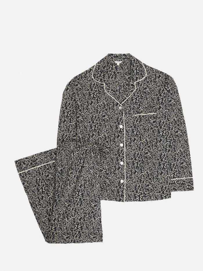Jigsaw Mini Hydra Coral Pyjama Black Women Pyjamas
