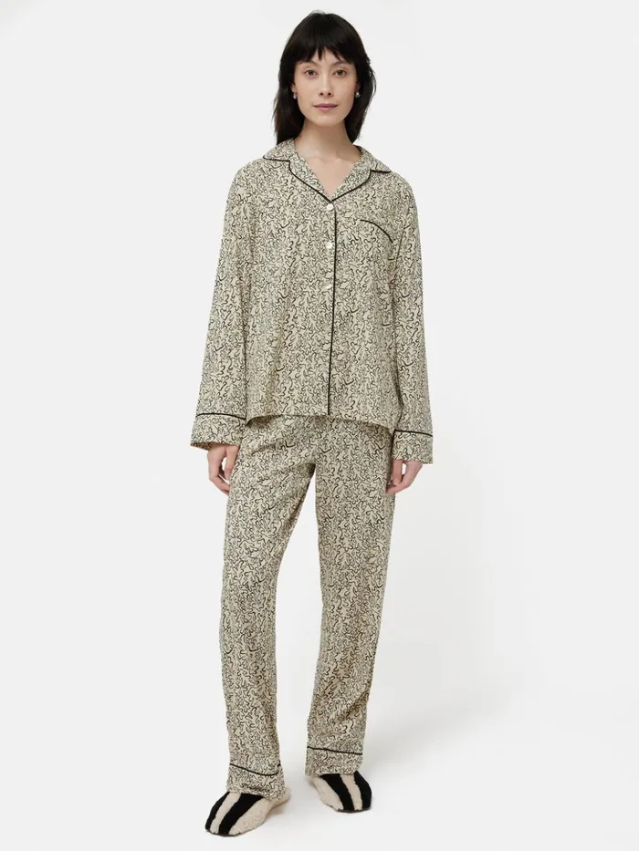 Jigsaw Mini Hydra Coral Pyjama Cream Women Pyjamas