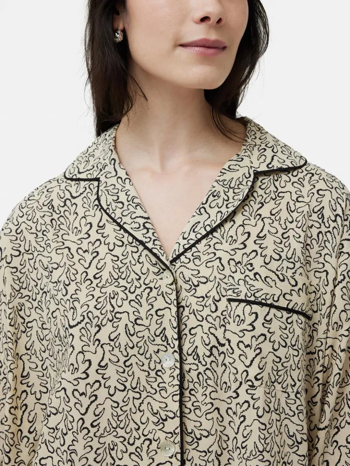 Jigsaw Mini Hydra Coral Pyjama Cream Women Pyjamas