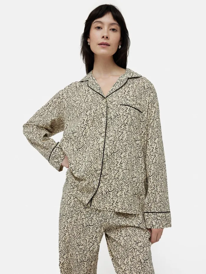 Jigsaw Mini Hydra Coral Pyjama Cream Women Pyjamas