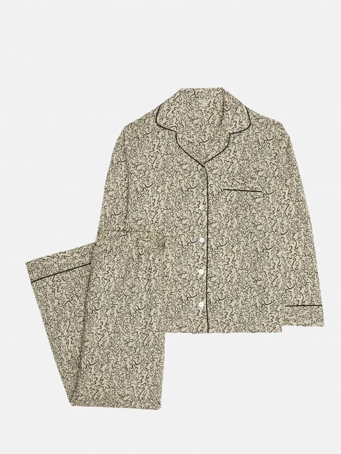 Jigsaw Mini Hydra Coral Pyjama Cream Women Pyjamas