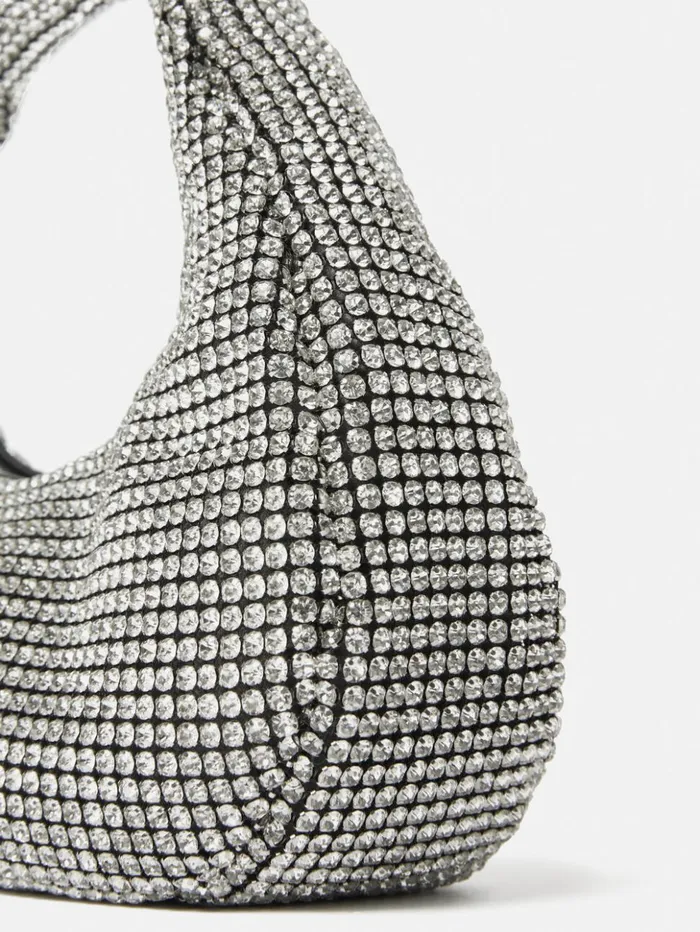 Jigsaw Mini Tay Crystal Bag Silver Women Bags