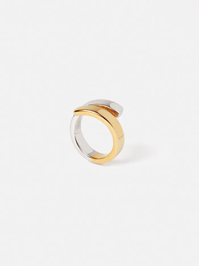 Jigsaw Mixed Metal Wrap Ring Multi Women Jewellery