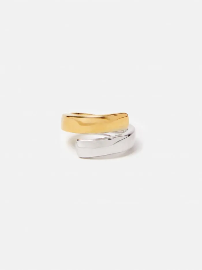 Jigsaw Mixed Metal Wrap Ring Multi Women Jewellery