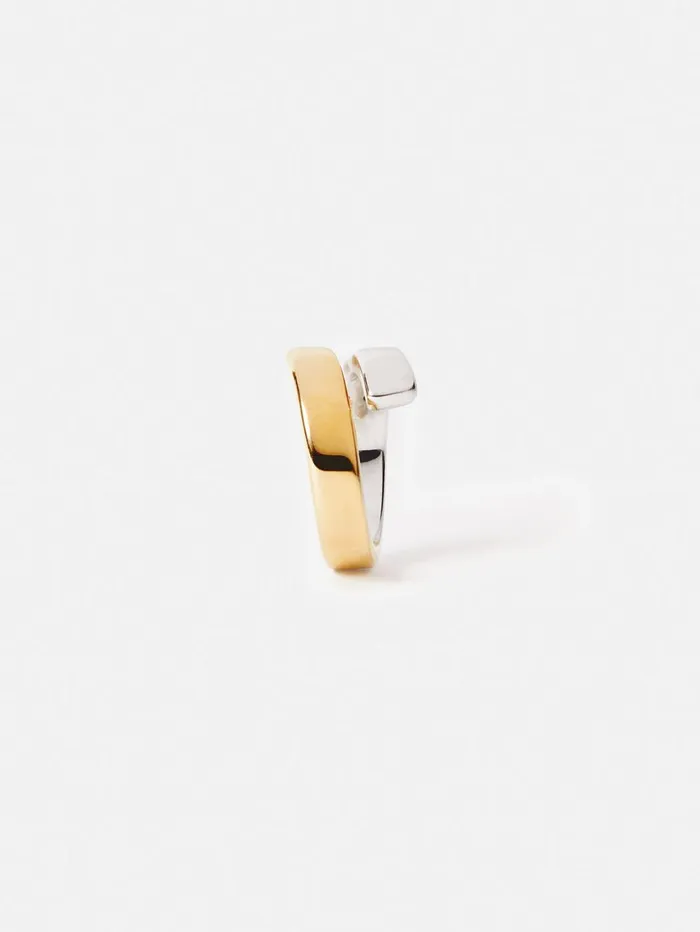 Jigsaw Mixed Metal Wrap Ring Multi Women Jewellery