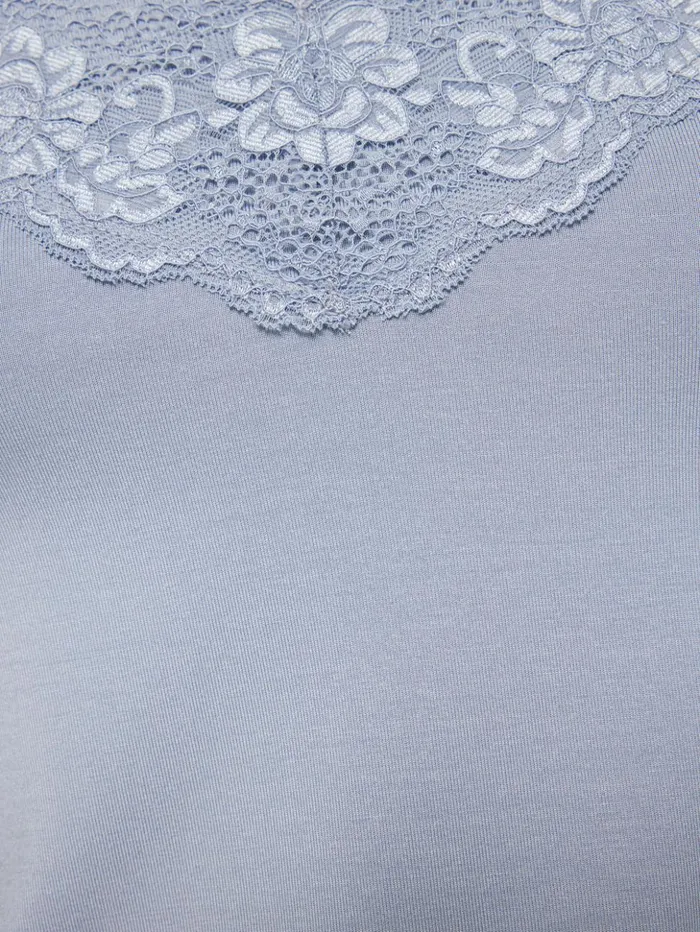 Jigsaw Modal Lace Vest Blue Mist Women Shirts and Tops