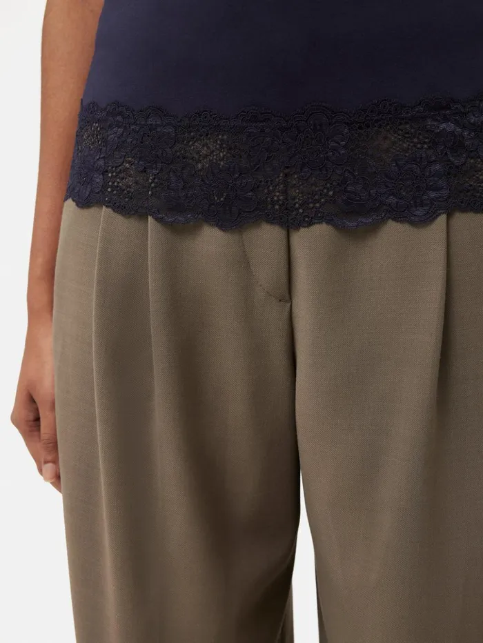 Jigsaw Modal Lace Vest Navy Women Shirts and Tops