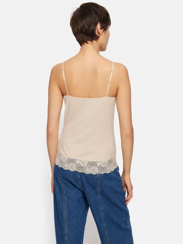 Jigsaw Modal Lace Vest Pale Sand Women Shirts and Tops