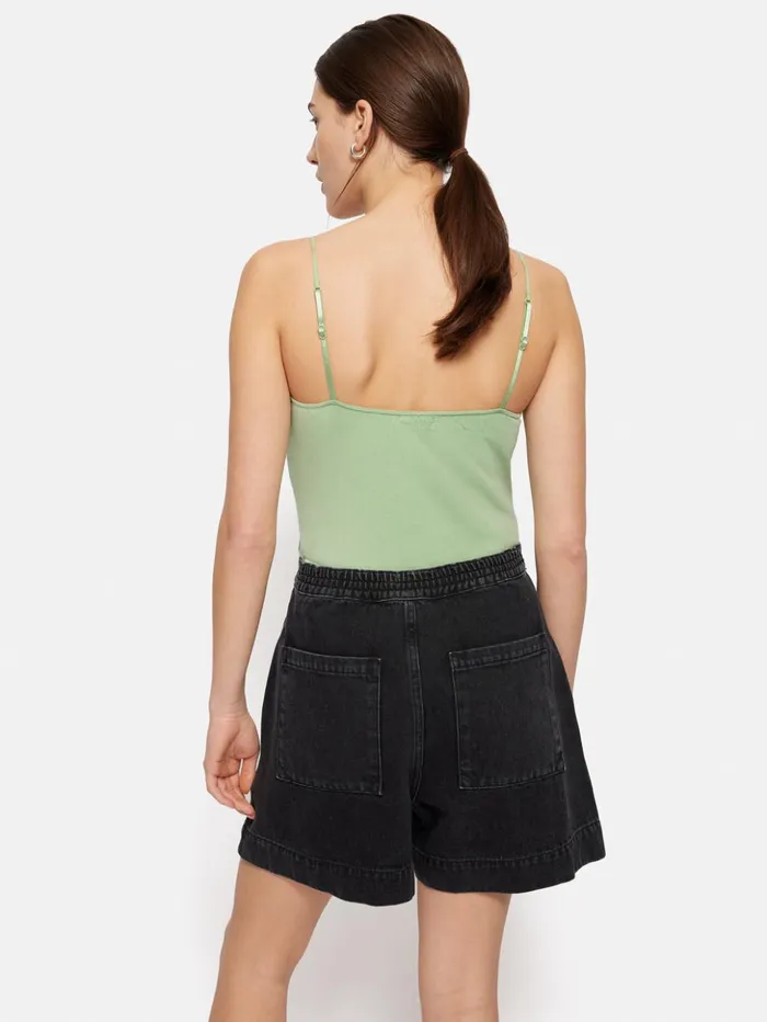 Jigsaw Modal Lace Vest Pastel Green Women Shirts and Tops