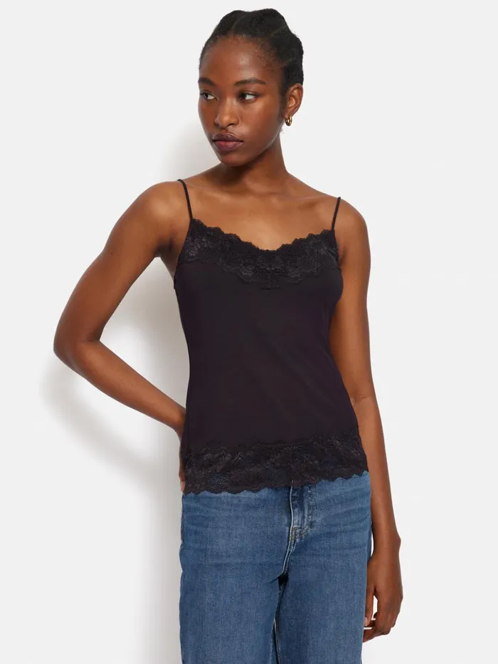 Jigsaw Modal Lace Vest Raisin Women Shirts and Tops