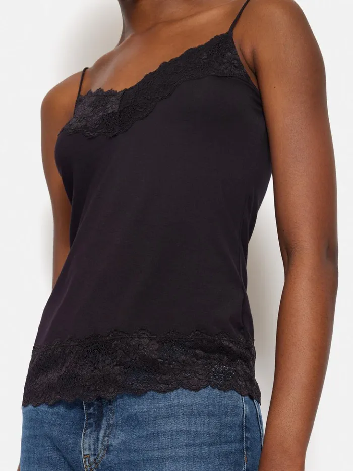 Jigsaw Modal Lace Vest Raisin Women Shirts and Tops
