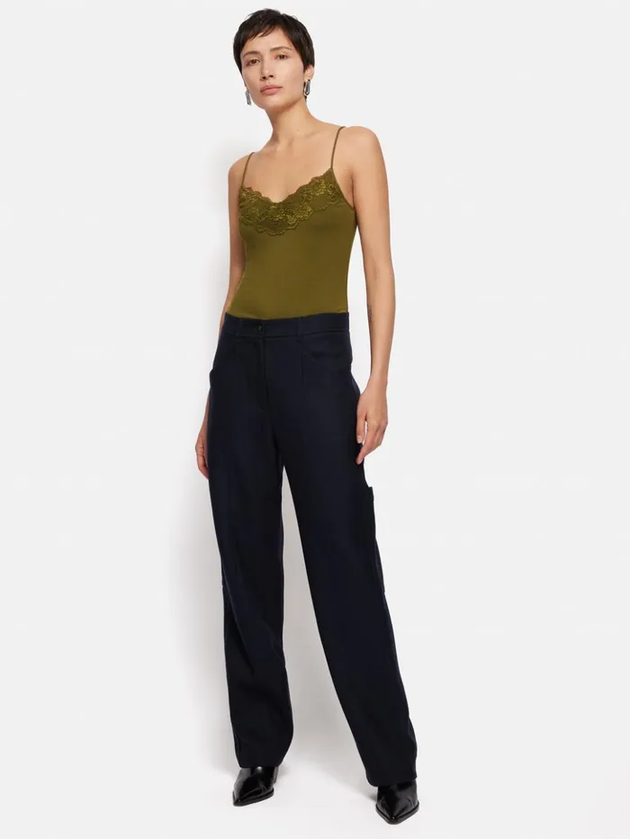 Jigsaw Modal Lace Vest Seaweed Women Shirts and Tops