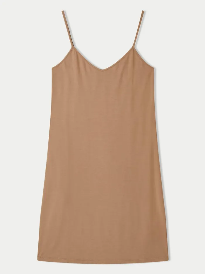 Jigsaw Modal Slip Dress Coffee Women Dresses and Jumpsuits