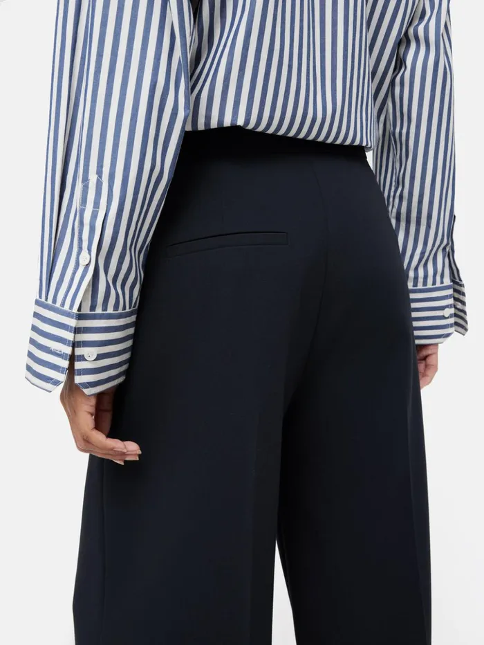 Jigsaw Modern Crepe Sailor Trouser Navy Women Trousers