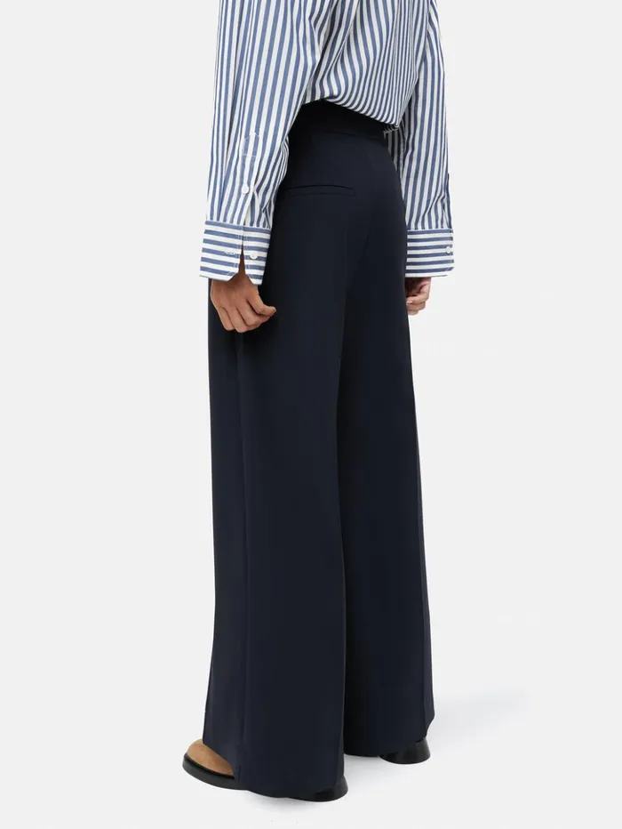 Jigsaw Modern Crepe Sailor Trouser Navy Women Trousers