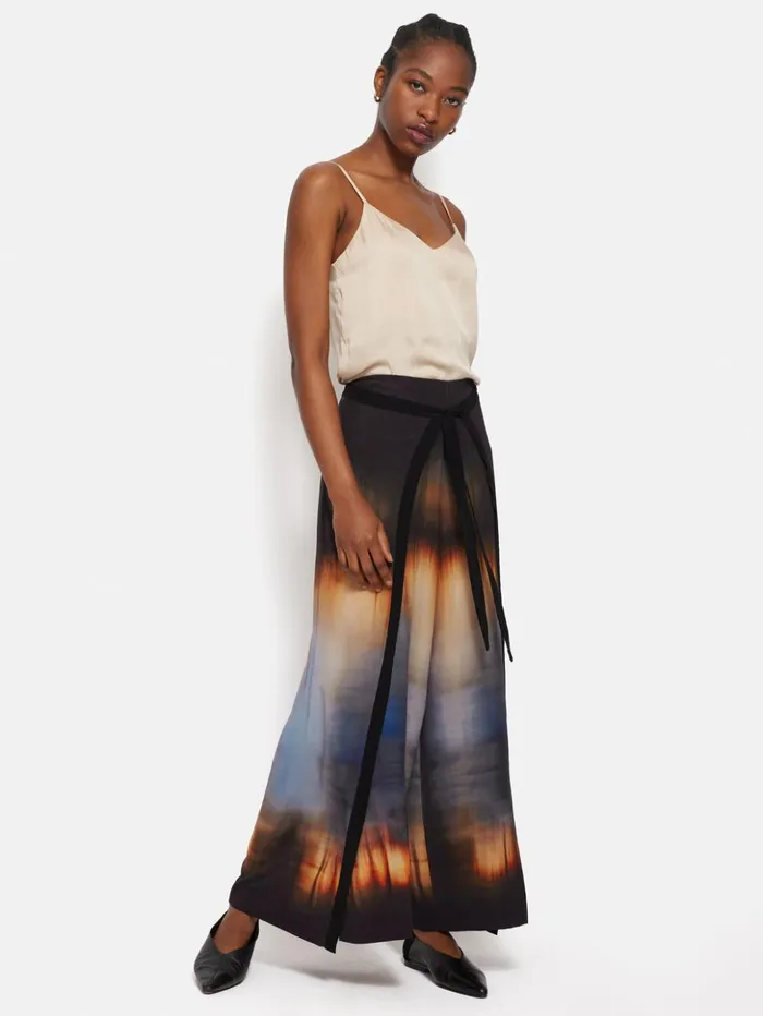 Jigsaw Modern Tie Dye Palazzo Multi Women Trousers