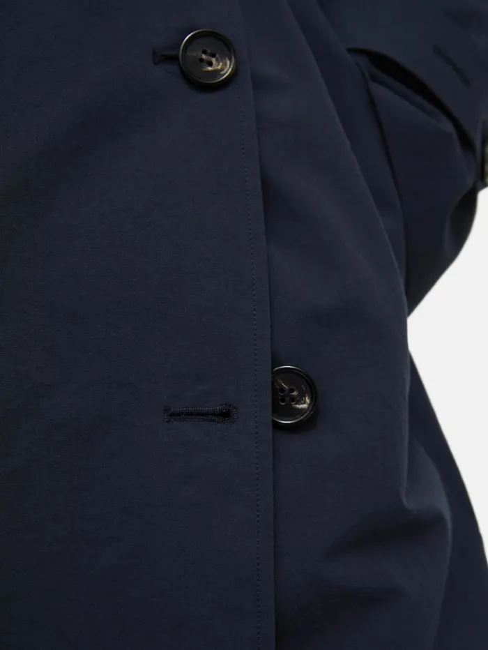 Jigsaw Nelson Cotton Trench Coat Blue Women Coats and Jackets