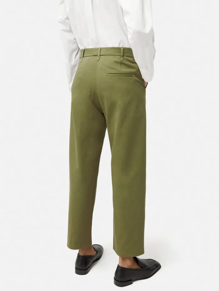 Jigsaw Nevis Cotton Chino Green Women Trousers