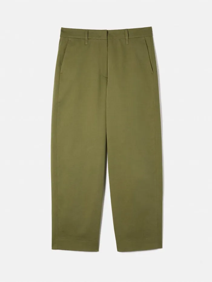 Jigsaw Nevis Cotton Chino Green Women Trousers