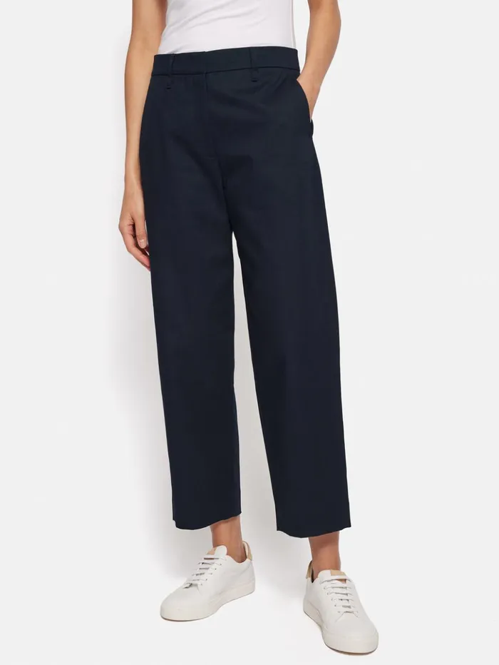 Jigsaw Nevis Cotton Chino Navy Women Trousers