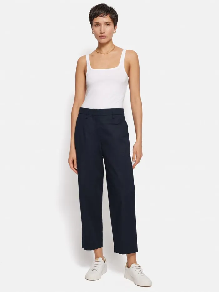 Jigsaw Nevis Cotton Chino Navy Women Trousers