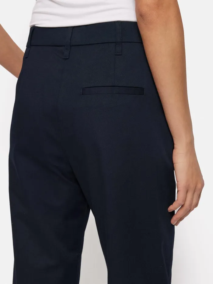 Jigsaw Nevis Cotton Chino Navy Women Trousers