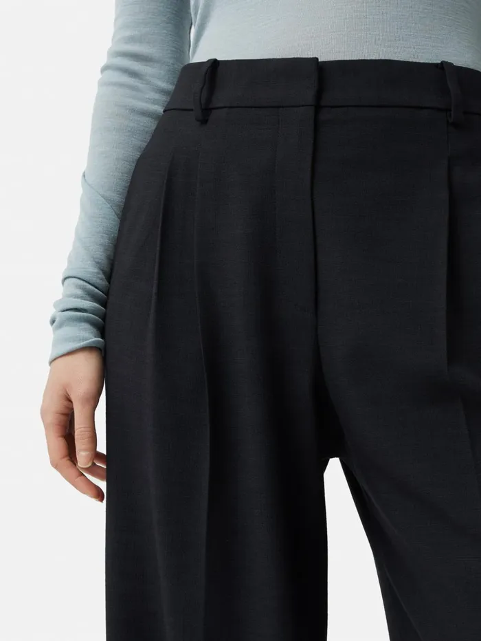 Jigsaw Nik Crosshatch Trouser Navy Women Trousers