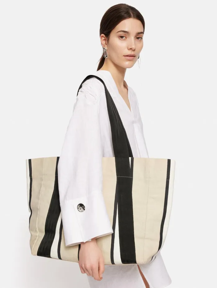 Jigsaw Oversize Striped Canvas Tote Multi Women Bags