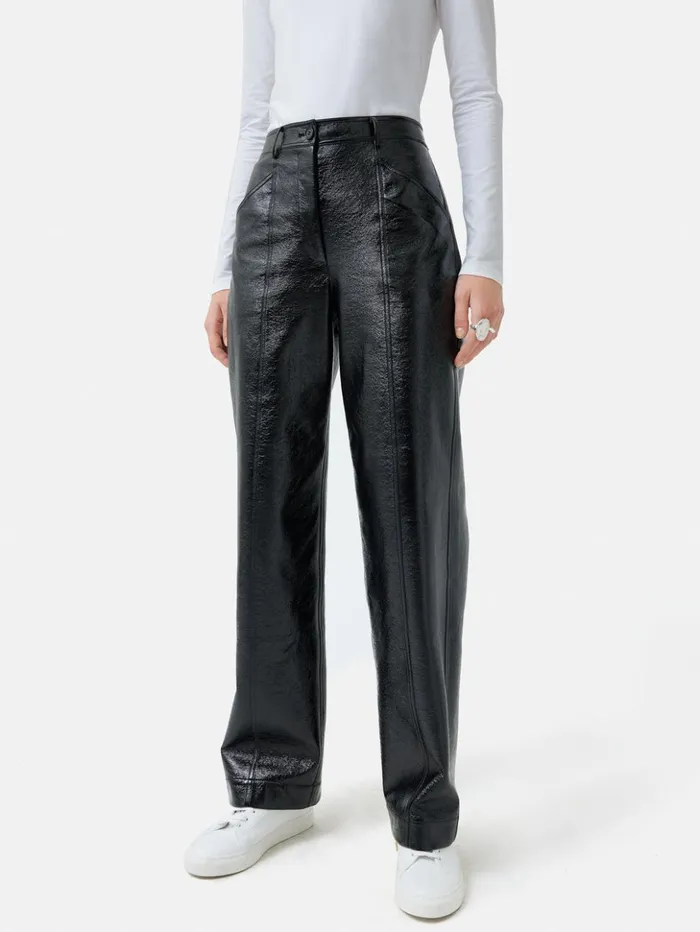Jigsaw Patent Hatton Trouser Black Women Trousers