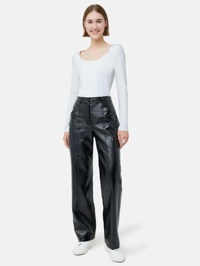 Jigsaw Patent Hatton Trouser Black Women Trousers