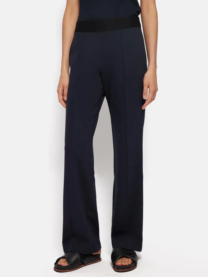 Jigsaw Ponte Trouser With Trim Detail Navy Women Trousers