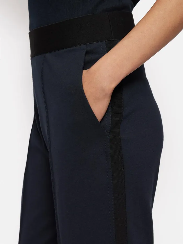 Jigsaw Ponte Trouser With Trim Detail Navy Women Trousers